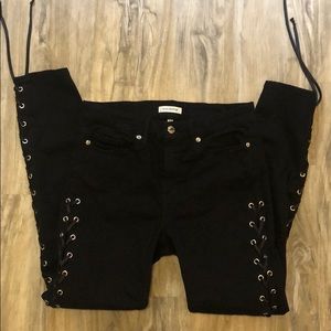 Good American Lace Up Jeans